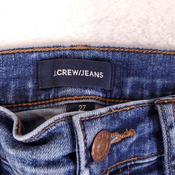 J. Crew Straight Leg Distressed Boyfriend Blue Jeans - Picture 3 of 6